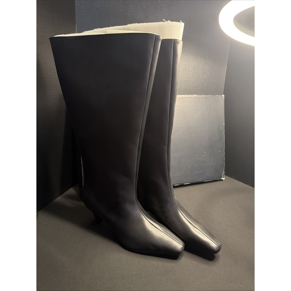 INC International Concepts Black Knee-High Pointed-Toe Boots - Picture 6 of 12